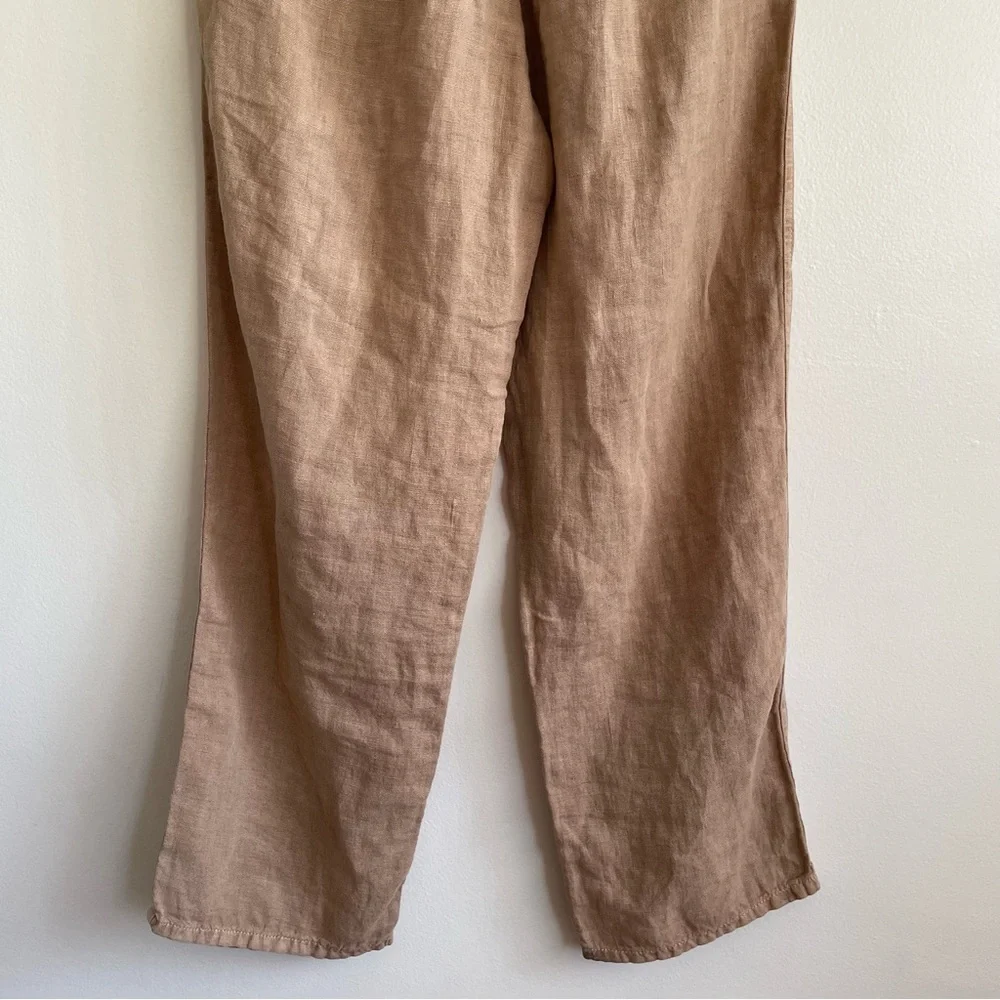 Zara wide leg linen pants trousers high rise blogger fave europe minimalist work